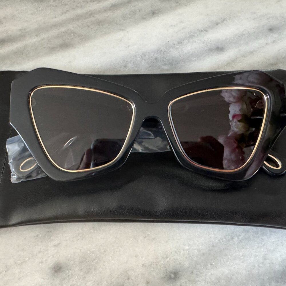 Lele Sadoughi Lara Wide Cat-Eye Sunglasses — New, Never Worn